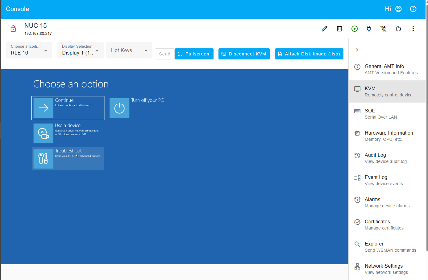 Figure 2: Windows Recovery Screen